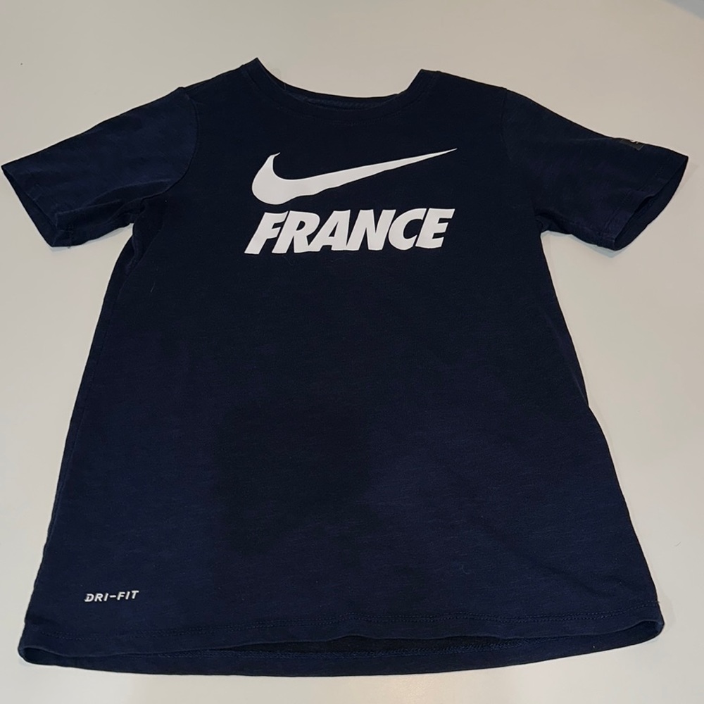 Nike France Preseason Slub Tee – Youth Medium (Navy)